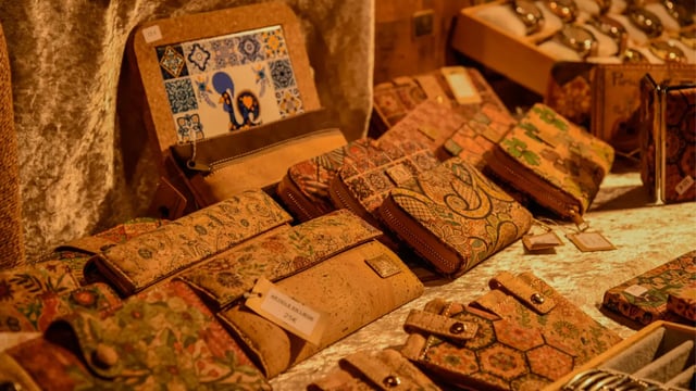 Accessoires en liège, chalet du Marché de Noël d’Amiens