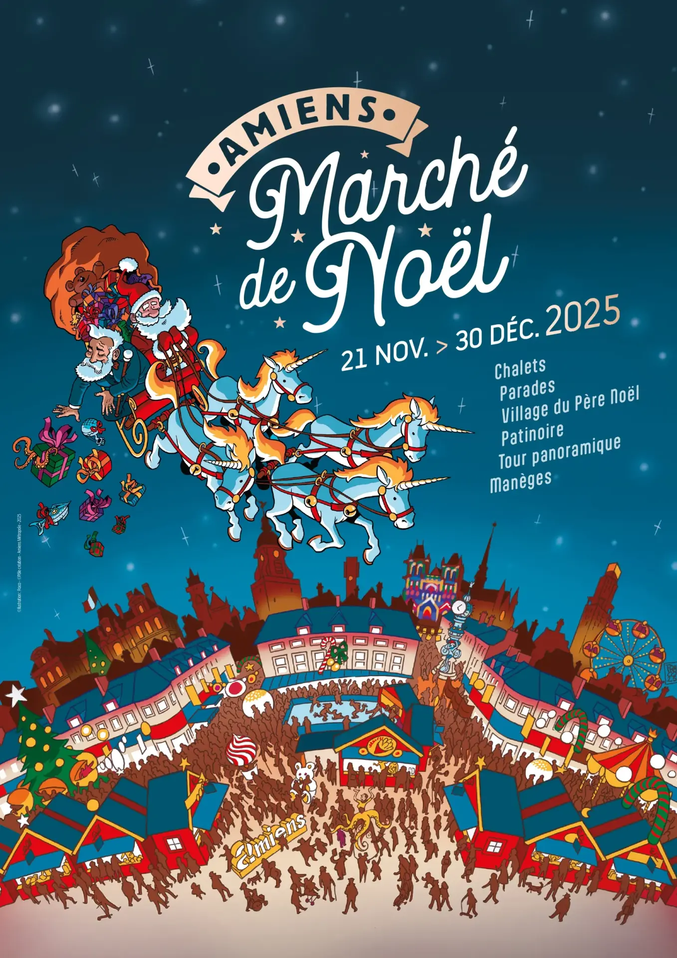 Affiche marche noel amiens 2025