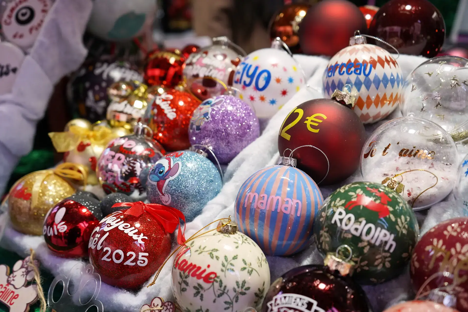 Boules personnalisees marche noel amiens