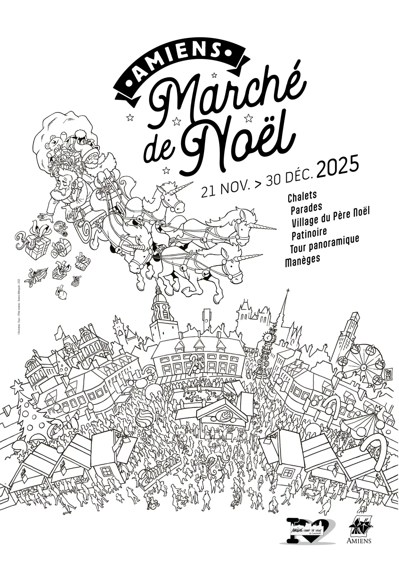 Coloriage affiche marche noel amiens 2025