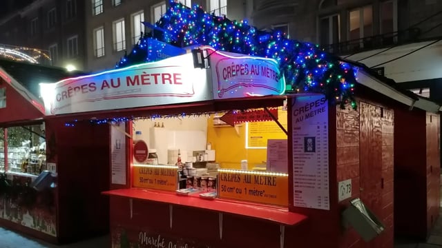 Crêpe au mètre, chalet du Marché de Noël d’Amiens