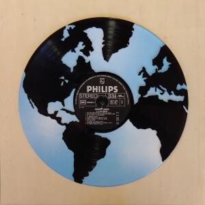 Disque vinyle découpé Mappemonde - Disco déco