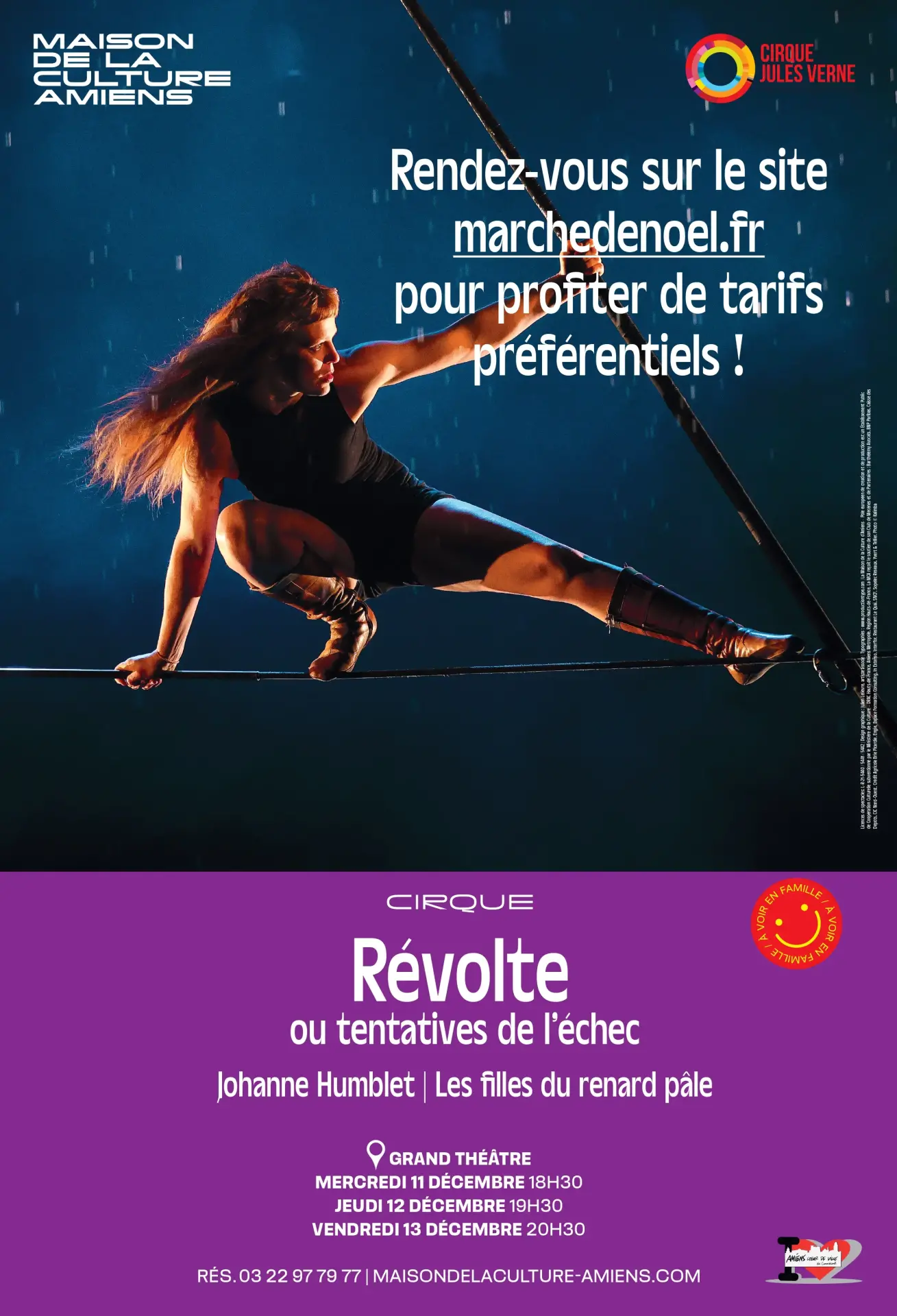 Flyer spectacle revolte maison culture marche noel amiens