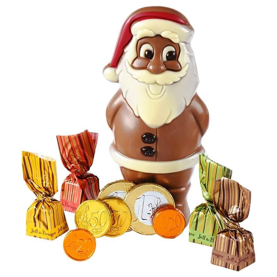 Père Noël au chocolat au lait ou noir -Jeff de Bruges