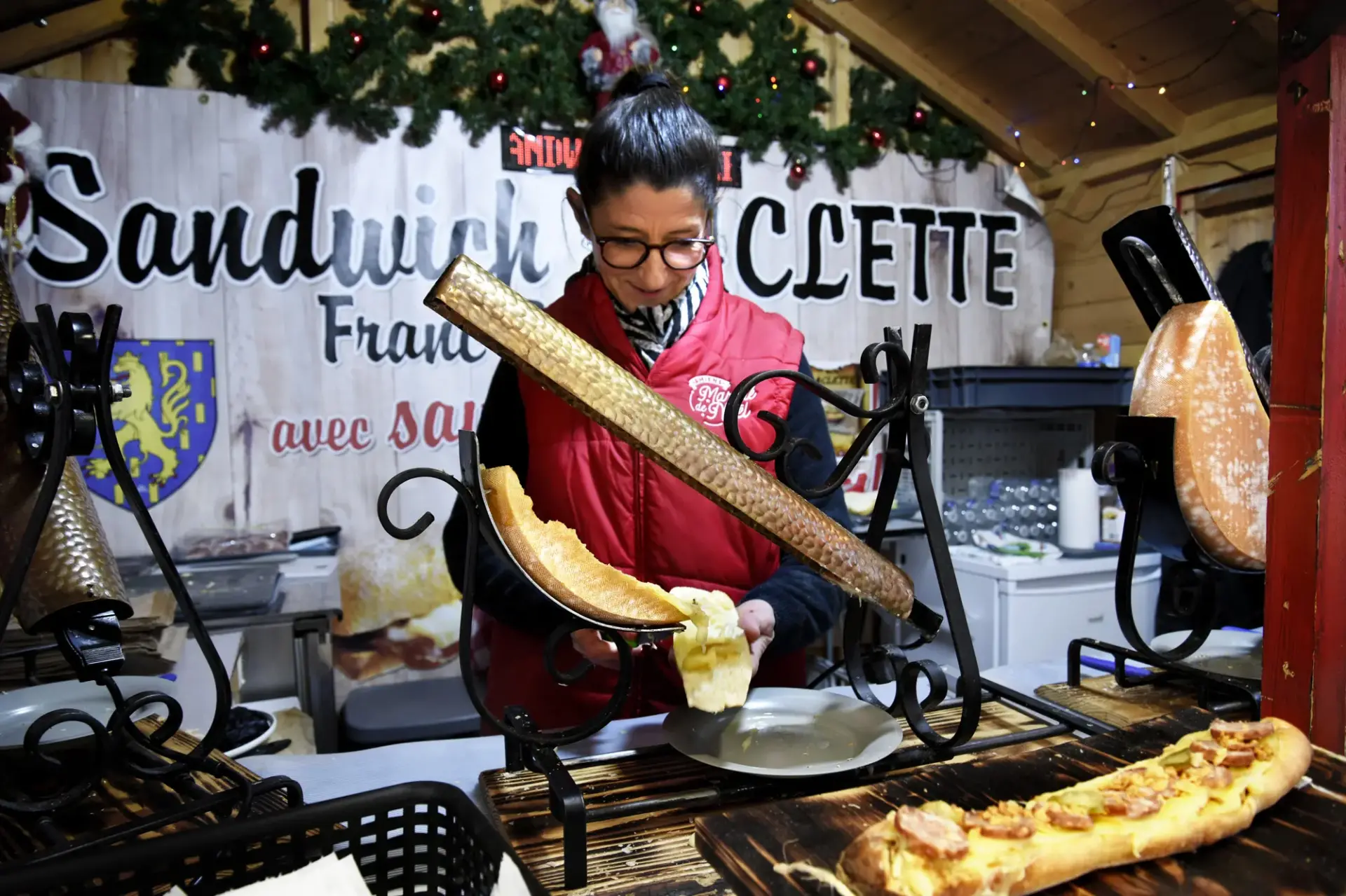 Sandwich raclette marche noel amiens