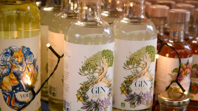 Gin, vodka et liqueurs, chalet du Marché de Noël d’Amiens